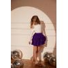 imageGRACE KARIN Girls Sequin Skirt Girls Fashion Party Three Layer Ruffle Skirt 514YDark Purple