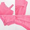 imageGRACE KARIN Girls Summer Dress One Shoulder Party Formal Birthday Midi Dress 512YPeach Pink