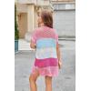 imageGRACE KARIN Mesh Cardigan Sweaters for Women Crochet Short Sleeve Openfront Long Cardigan Cover ups Knitted Sheer TopsMulticolorpink