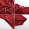 imageGRACE KARIN Women 2024 Summer Sequin Top Cowl Neck Batwing Sleeve Ruched Sparkly Glitter Party BlouseBright Red