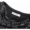 imageGRACE KARIN Women 2024 Summer Sequin Top Cowl Neck Batwing Sleeve Ruched Sparkly Glitter Party BlouseSilver Black