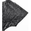 imageGRACE KARIN Women 2024 Summer Sequin Top Cowl Neck Batwing Sleeve Ruched Sparkly Glitter Party BlouseSilver Black