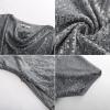 imageGRACE KARIN Women 2024 Summer Sequin Top Cowl Neck Batwing Sleeve Ruched Sparkly Glitter Party BlouseSilver Gray