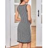 imageGRACE KARIN Women Sleeveless Sweater Dress Plaid Knit Tank Dress Gold Button 2025 Bodycon Above Knee Tweed Knit DressBlack