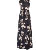 imageGRACE KARIN Women Strapless Casual Loose Ruched Long Maxi Dress with PocketsFloral Black