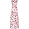 imageGRACE KARIN Women Strapless Casual Loose Ruched Long Maxi Dress with PocketsFloral Pink
