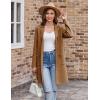 imageGRACE KARIN Womens 2024 Fashion Open Front Long Cardigan Sweaters Long Sleeve Lapel knit Sweater Jacket with PocketsBrown