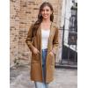 imageGRACE KARIN Womens 2024 Fashion Open Front Long Cardigan Sweaters Long Sleeve Lapel knit Sweater Jacket with PocketsBrown