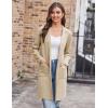 imageGRACE KARIN Womens 2024 Fashion Open Front Long Cardigan Sweaters Long Sleeve Lapel knit Sweater Jacket with PocketsLight Apricot