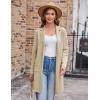 imageGRACE KARIN Womens 2024 Fashion Open Front Long Cardigan Sweaters Long Sleeve Lapel knit Sweater Jacket with PocketsLight Apricot