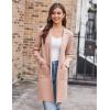imageGRACE KARIN Womens 2024 Fashion Open Front Long Cardigan Sweaters Long Sleeve Lapel knit Sweater Jacket with PocketsLight Pink