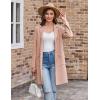 imageGRACE KARIN Womens 2024 Fashion Open Front Long Cardigan Sweaters Long Sleeve Lapel knit Sweater Jacket with PocketsLight Pink