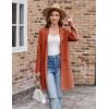 imageGRACE KARIN Womens 2024 Fashion Open Front Long Cardigan Sweaters Long Sleeve Lapel knit Sweater Jacket with PocketsOrange Red