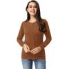 imageGRACE KARIN Womens Classic Long Sleeve Knit Cardigan Sweaters Casual Open Front Button Down Cardigan S3XLBrown