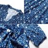 imageGRACE KARIN Womens Floral Button Down Shirts 2025 Puff Half Sleeve V Neck Summer Casual Loose Chiffon Blouse TopsBlue Floral