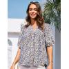 imageGRACE KARIN Womens Floral Button Down Shirts 2025 Puff Half Sleeve V Neck Summer Casual Loose Chiffon Blouse TopsMulti Flower