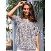 imageGRACE KARIN Womens Floral Button Down Shirts 2025 Puff Half Sleeve V Neck Summer Casual Loose Chiffon Blouse TopsMulti Flower