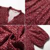 imageGRACE KARIN Womens Floral Button Down Shirts 2025 Puff Half Sleeve V Neck Summer Casual Loose Chiffon Blouse TopsRed Polka Dots