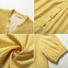 imageGRACE KARIN Womens Floral Button Down Shirts 2025 Puff Half Sleeve V Neck Summer Casual Loose Chiffon Blouse TopsYellow Polka Dots