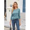 imageGRACE KARIN Womens High Stretchy Long Sleeve Pullover Sweater Blouse TopBlue Grey