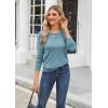 imageGRACE KARIN Womens High Stretchy Long Sleeve Pullover Sweater Blouse TopBlue Grey