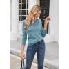 imageGRACE KARIN Womens High Stretchy Long Sleeve Pullover Sweater Blouse TopBlue Grey