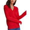 imageGRACE KARIN Womens Long Sleeve Button Down Vee Neck Classic Sweater Knit CardiganClassic Red