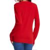 imageGRACE KARIN Womens Long Sleeve Button Down Vee Neck Classic Sweater Knit CardiganClassic Red