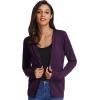 imageGRACE KARIN Womens Long Sleeve Button Down Vee Neck Classic Sweater Knit CardiganDark Purple