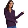 imageGRACE KARIN Womens Long Sleeve Button Down Vee Neck Classic Sweater Knit CardiganDark Purple