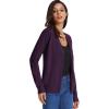 imageGRACE KARIN Womens Long Sleeve Button Down Vee Neck Classic Sweater Knit CardiganDark Purple