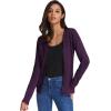 imageGRACE KARIN Womens Long Sleeve Button Down Vee Neck Classic Sweater Knit CardiganDark Purple