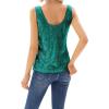 imageGRACE KARIN Womens Sleeveless Sparkle Sequin Tops VNeck Cami Sexy Club Tank TopGreen2