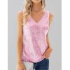 imageGRACE KARIN Womens Sleeveless Sparkle Sequin Tops VNeck Cami Sexy Club Tank TopPink