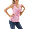 imageGRACE KARIN Womens Sleeveless Sparkle Sequin Tops VNeck Cami Sexy Club Tank TopPink