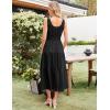 imageGRACE KARIN Womens Summer Casual Long Maxi Dresses 2025 Beach Vacation Flowy Tiered Sun Dress with PocketsBlack