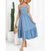 imageGRACE KARIN Womens Summer Casual Maxi Dress Sleeveless Spaghetti Strap Striped Aline Flowy Beach Sun Dresses with PocketsGray Blue