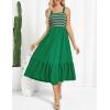 imageGRACE KARIN Womens Summer Casual Maxi Dress Sleeveless Spaghetti Strap Striped Aline Flowy Beach Sun Dresses with PocketsGreen