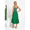 imageGRACE KARIN Womens Summer Casual Maxi Dress Sleeveless Spaghetti Strap Striped Aline Flowy Beach Sun Dresses with PocketsGreen
