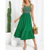 imageGRACE KARIN Womens Summer Casual Maxi Dress Sleeveless Spaghetti Strap Striped Aline Flowy Beach Sun Dresses with PocketsGreen