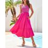 imageGRACE KARIN Womens Summer Casual Maxi Dress Sleeveless Spaghetti Strap Striped Aline Flowy Beach Sun Dresses with PocketsRose Red