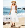 imageGRACE KARIN Womens Summer Casual Maxi Dress Sleeveless Spaghetti Strap Striped Aline Flowy Beach Sun Dresses with PocketsWhite