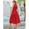 imageGRACE KARIN Womens Summer Sleeveless Tank Dress A Line Midi Dress Eyelet Crewneck Casual Holiday Dress with PocketsRed