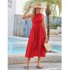 imageGRACE KARIN Womens Summer Sleeveless Tank Dress A Line Midi Dress Eyelet Crewneck Casual Holiday Dress with PocketsRed