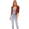 imageGRACE KARIN Womens Sweater Cropped Cardigan Knit Shrugs for Dresses Tops Button Down Lightweight SoftRust