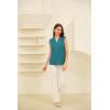 imageGRACE KARIN Womens V Neck Tank Top Summer Pleated Sleeveless Basic Casual Camisole BlouseBlue Green