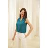 imageGRACE KARIN Womens V Neck Tank Top Summer Pleated Sleeveless Basic Casual Camisole BlouseBlue Green