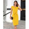 imageGRACE KARIN Womens Wear to Work Dresses Cap Sleeve Bodycon Midi Business Casual Outfits Office Attire Pencil Church DressYellow