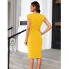 imageGRACE KARIN Womens Wear to Work Dresses Cap Sleeve Bodycon Midi Business Casual Outfits Office Attire Pencil Church DressYellow