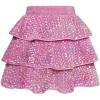 imageGRACE KARIN Girls Sequin Skirt Girls Fashion Party Three Layer Ruffle Skirt 514YPink Multicoloured